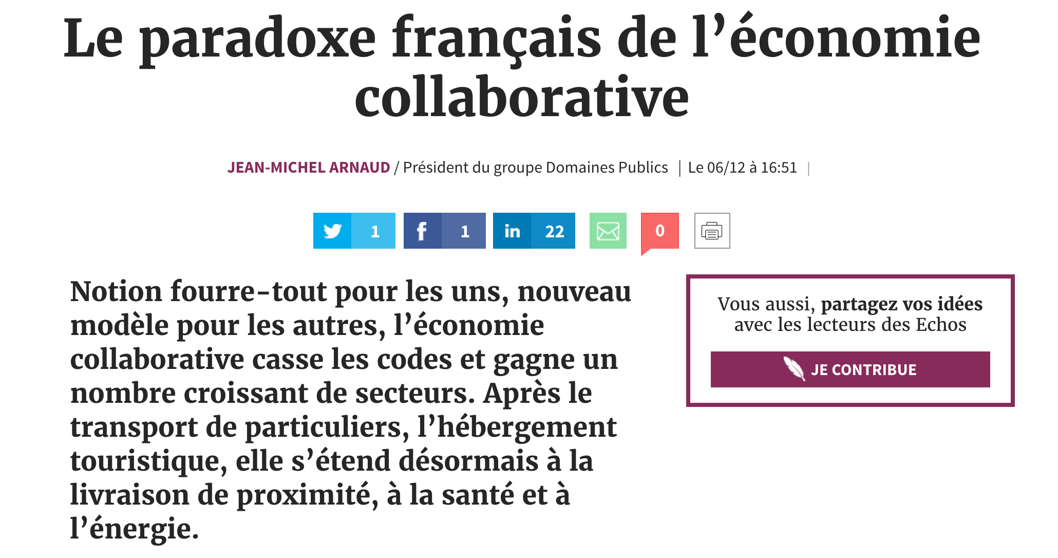 Le paradoxe français de l’économie collaborative