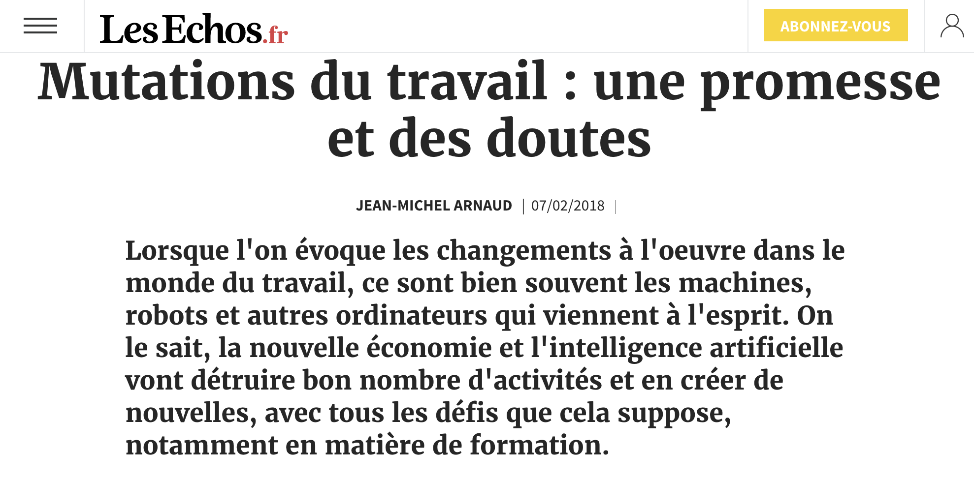 Quelles Mutations Du Travail Et De L'emploi Dissertation