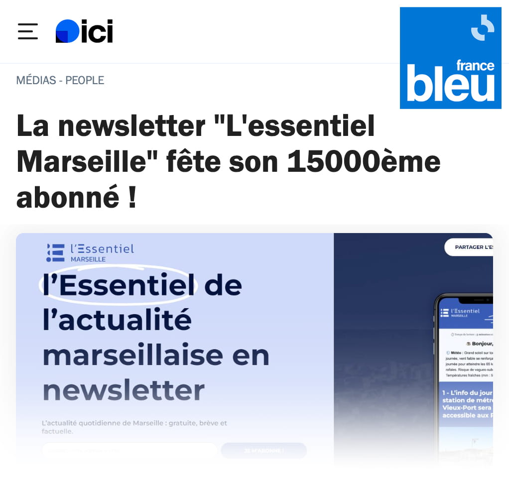La newsletter « L’essentiel Marseille » fête son 15000ème abonné !